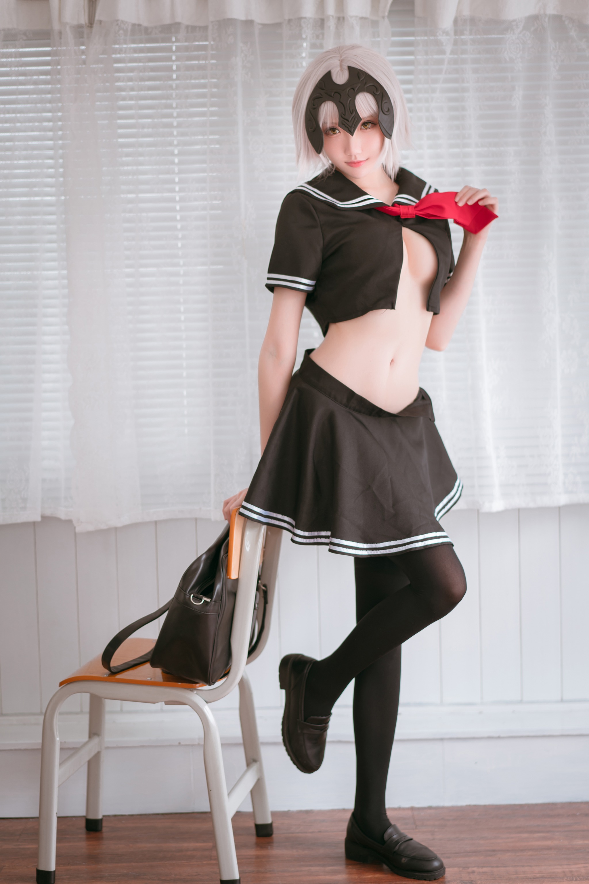 瓜希酱 - NO.009 黑贞德 校服 [13P]-XikXak